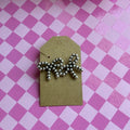 Silver bow earrings