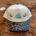 Cheetah conch & turquoise hat