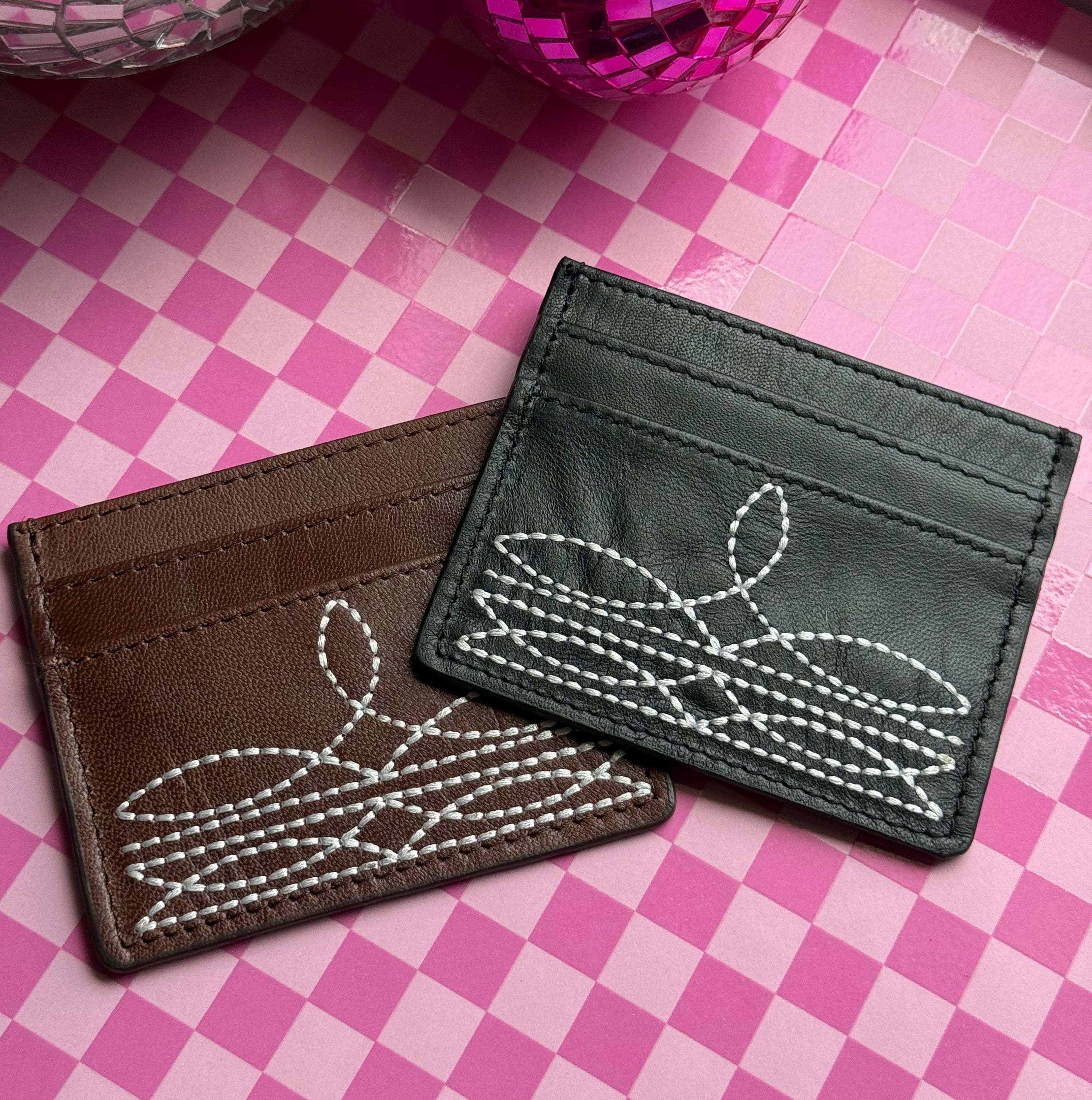 Boot stitch card holder