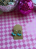 Cheetah cluster earrings