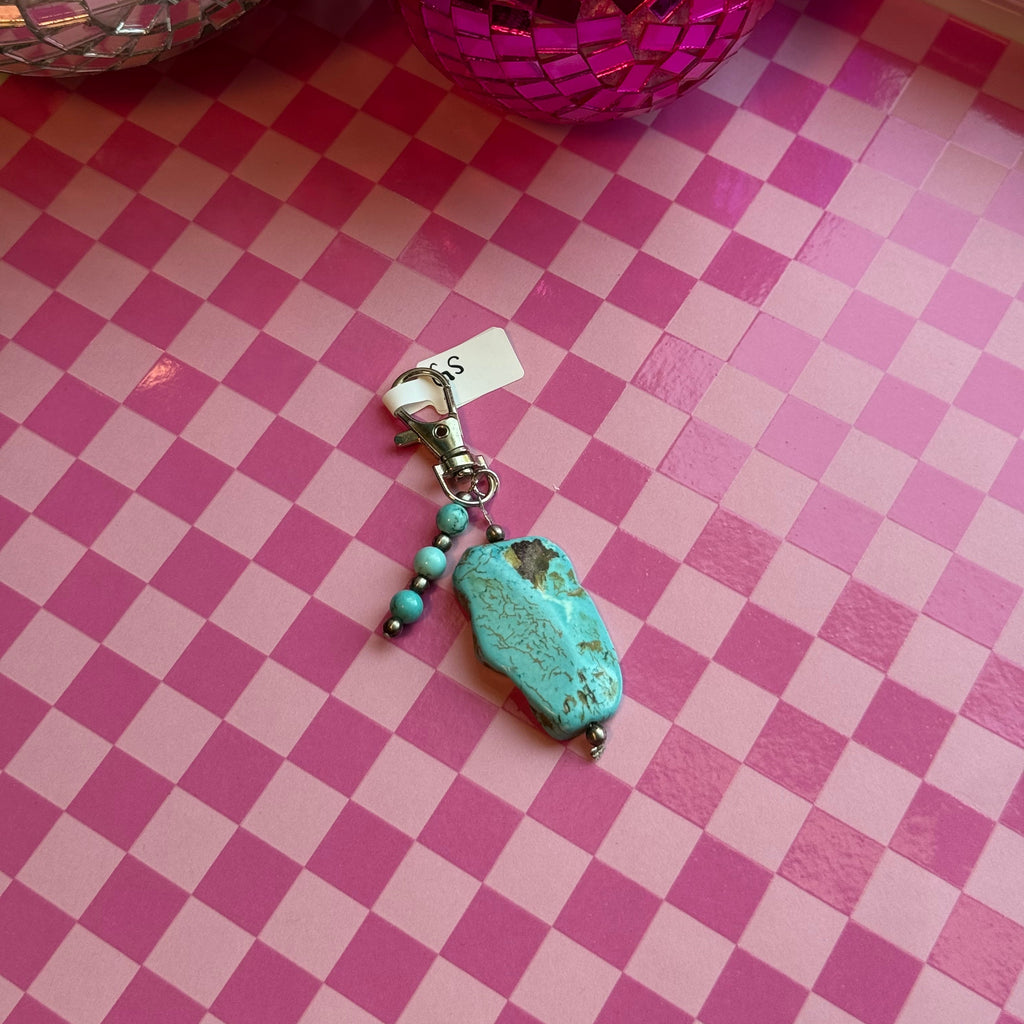 Turquoise chunk keychain