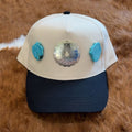 Black conch & turquoise hat