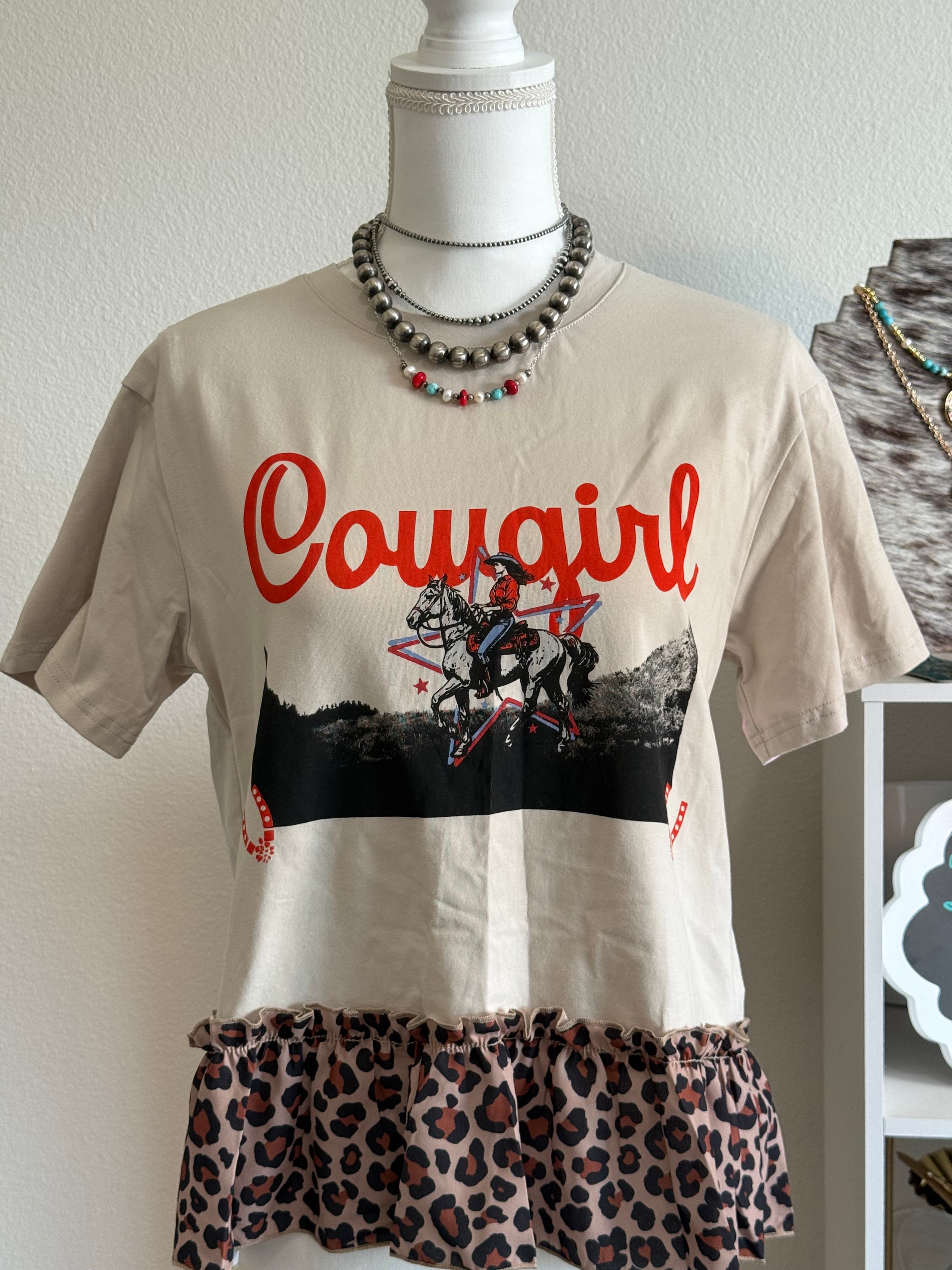 Leopard cowgirl top