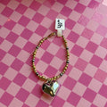 Mixed metal heart bracelet