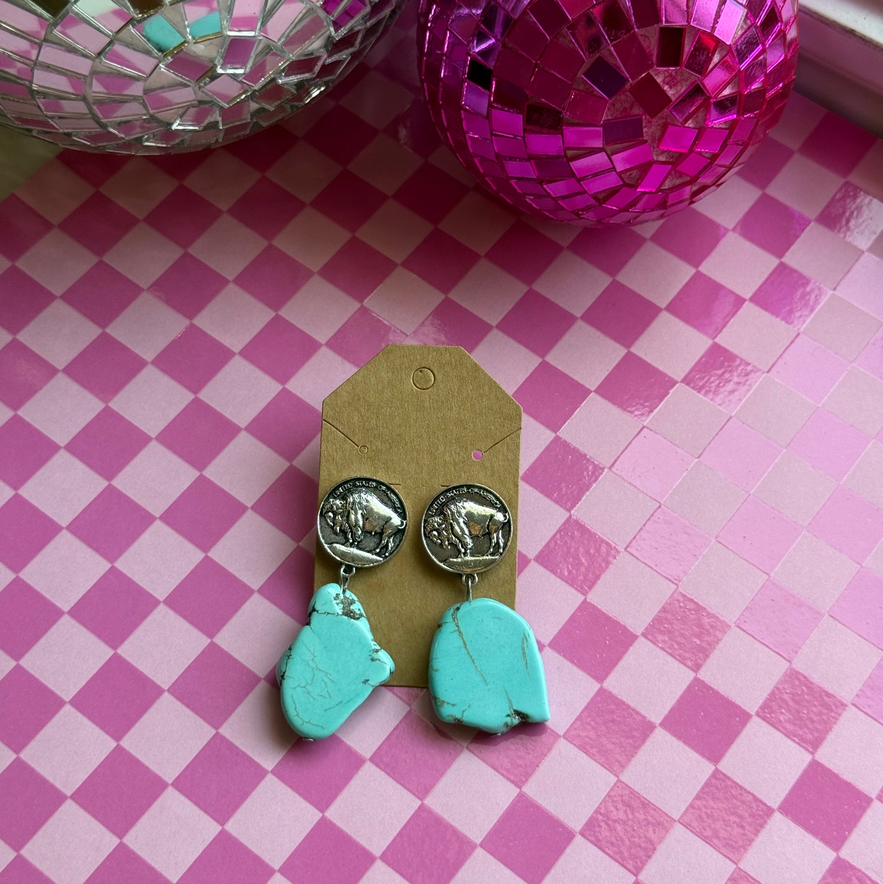 Buffalo nickel inspired earrings