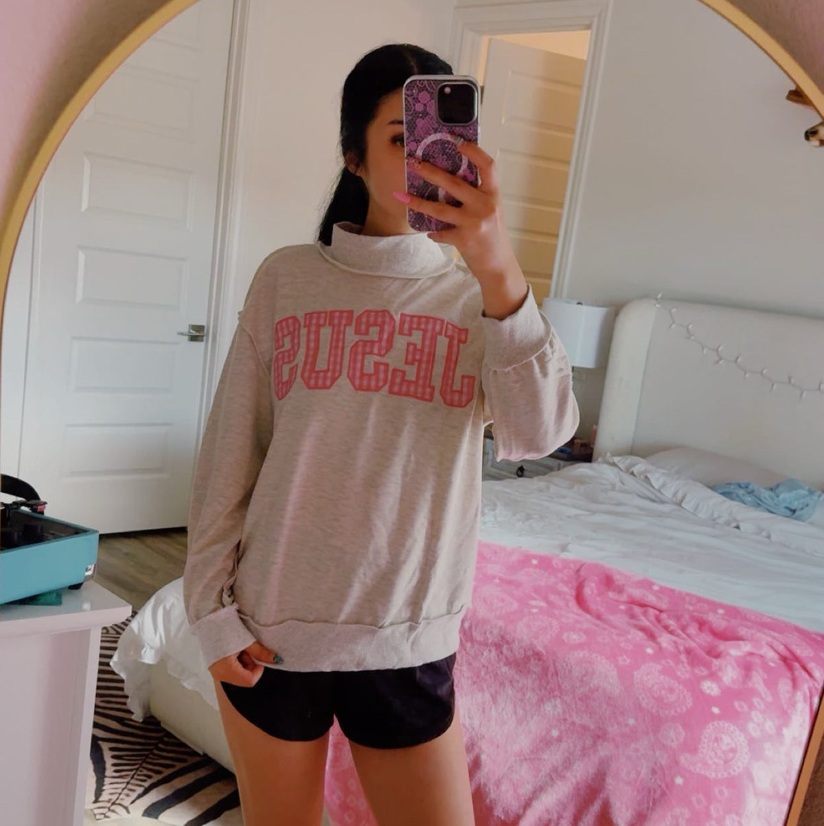 “Jesus” mock neck