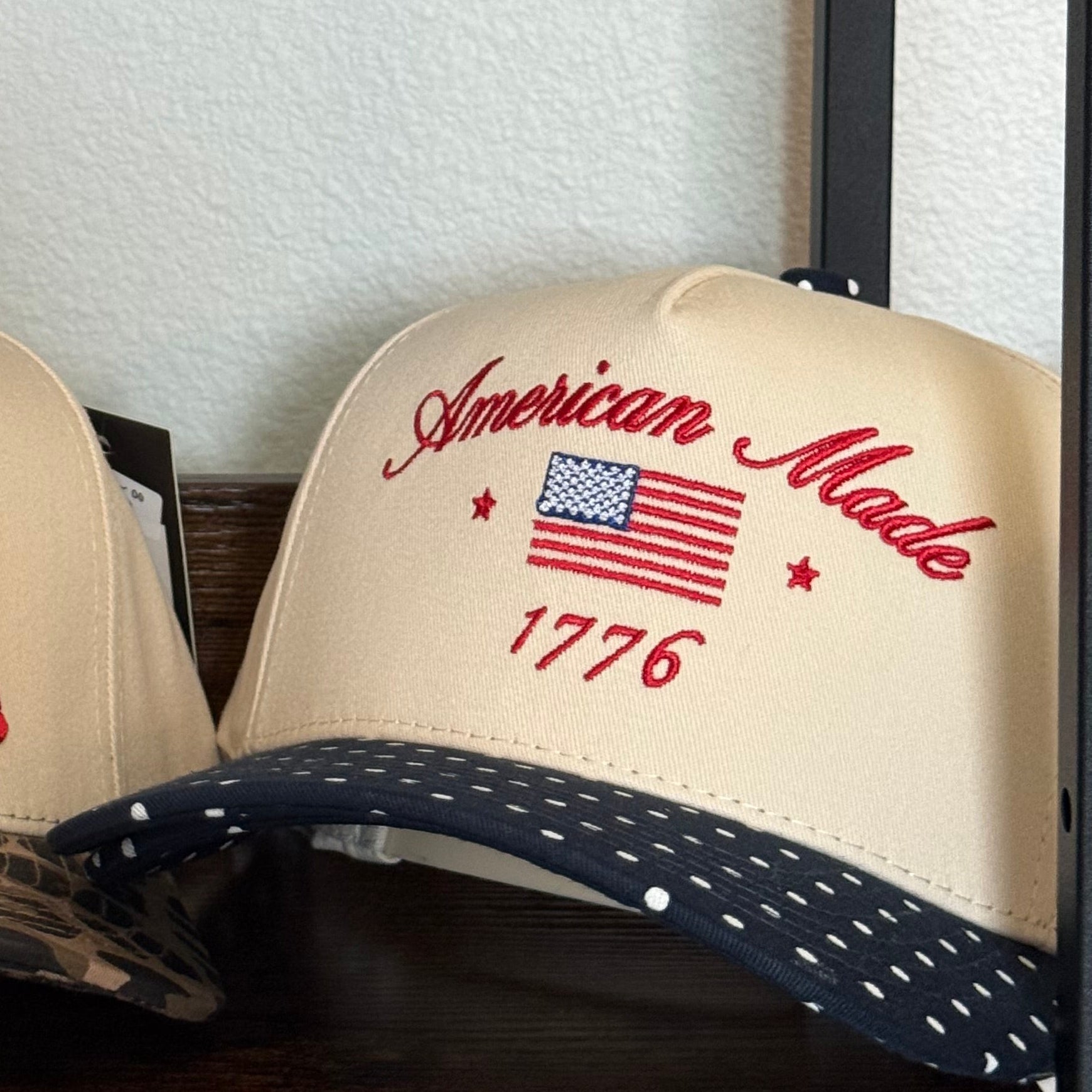 “American made” navy trucker hat