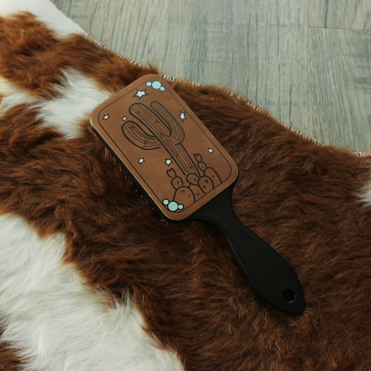 cactus leather hair brush