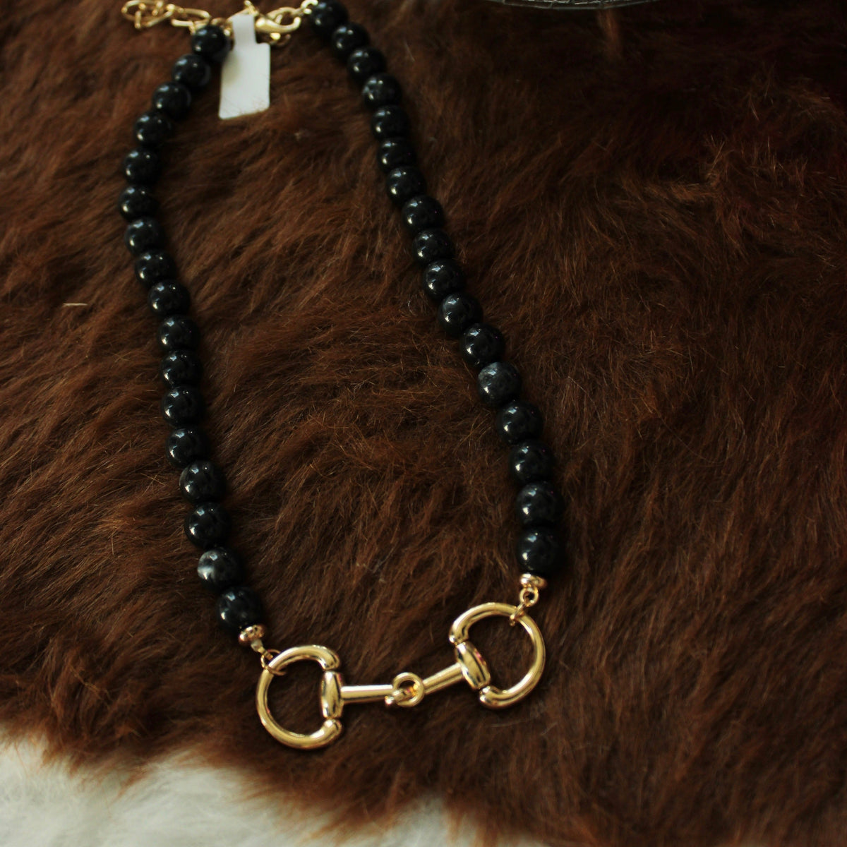 gold beaded bit necklace