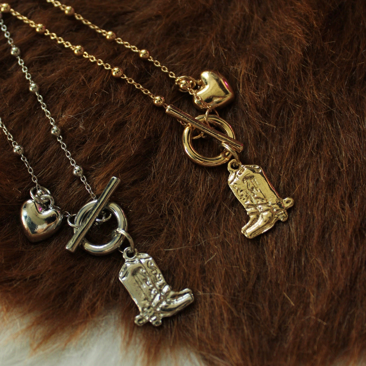 boot dainty necklace