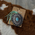 Turquoise concho luggage tag
